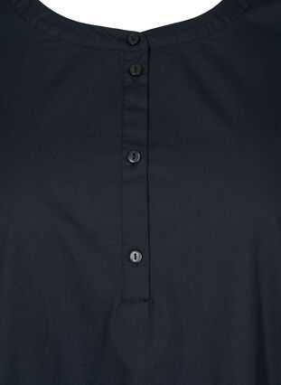 Short-sleeved A-line tunic in cotton, Black , Packshot image number 2