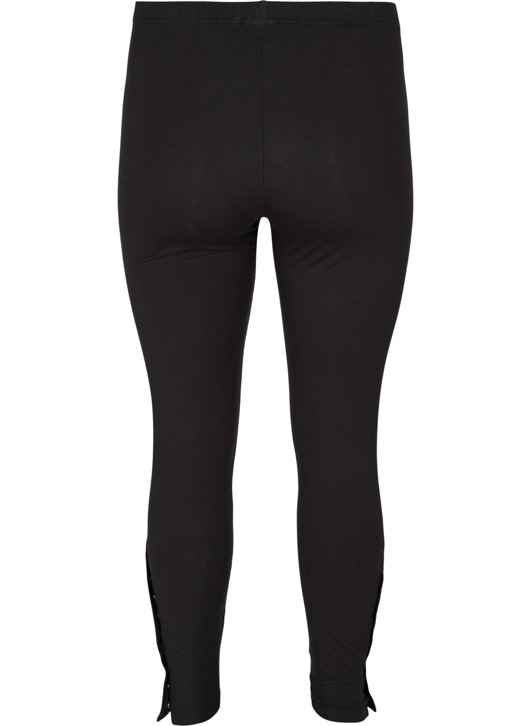 Zizzifashion Viscose leggings with press studs, Black, Packshot image number 1