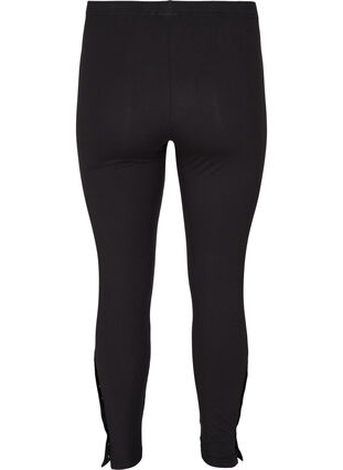 Viscose leggings with press studs, Black, Packshot image number 1