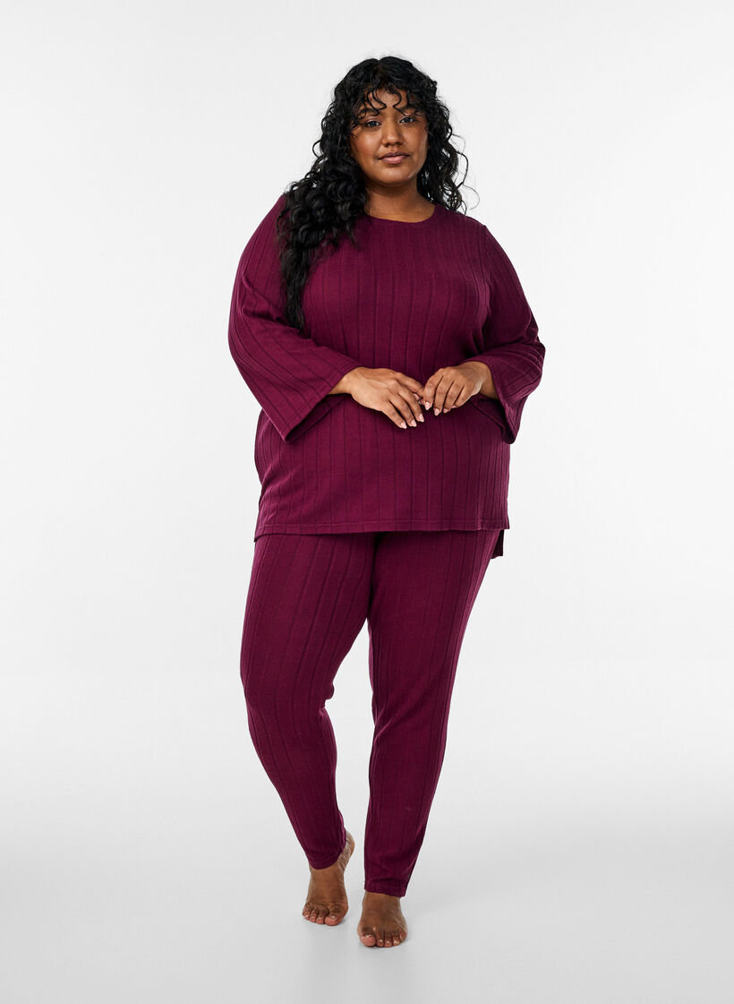 Lounge trousers with pockets, Dark Bordeaux, Model image number 0