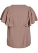 Blouse with short ruffle sleeves, Brown, Packshot image number 1
