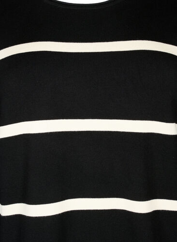 Knitted viscose blouse with stripes, Black Comb, Packshot image number 2