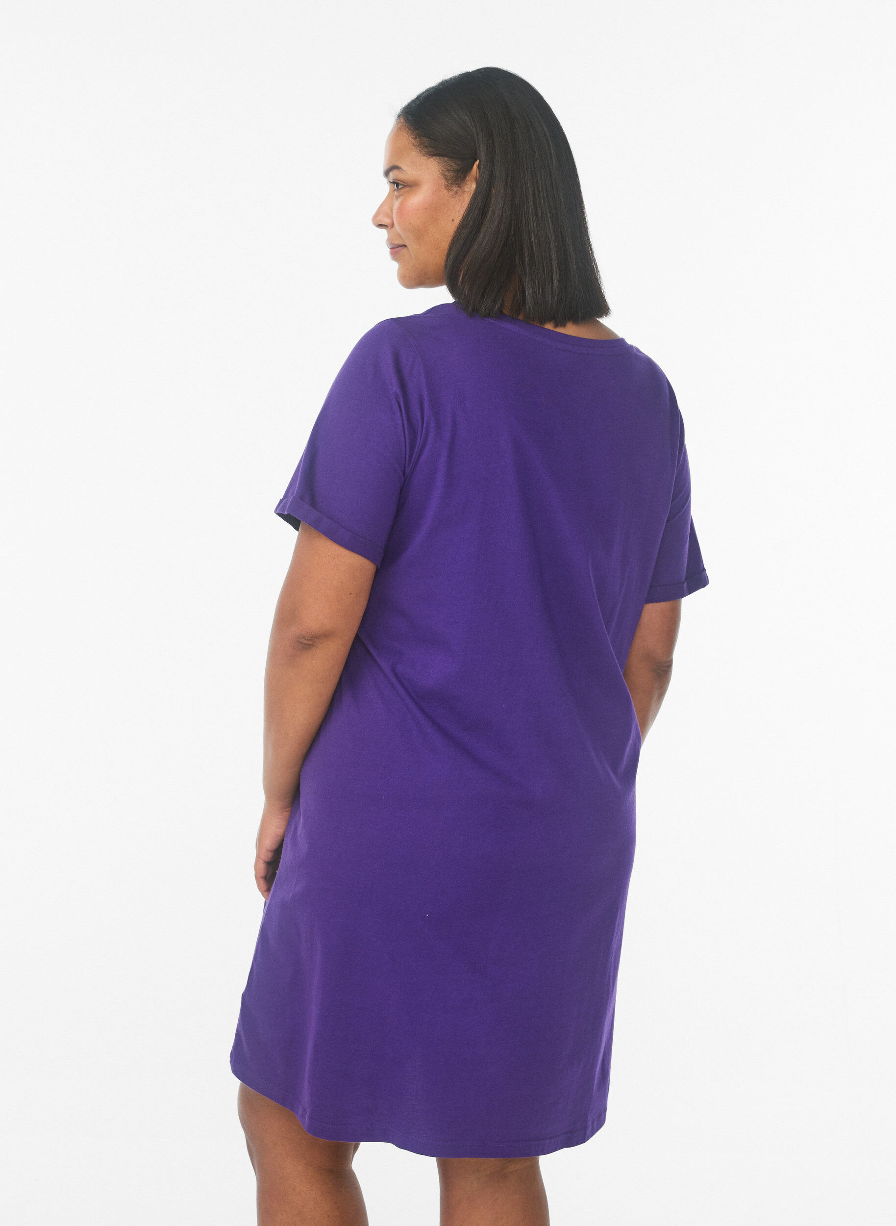 ZizzifashionShort-sleeved nightgown in organic cotton, Blue, Model image number 2