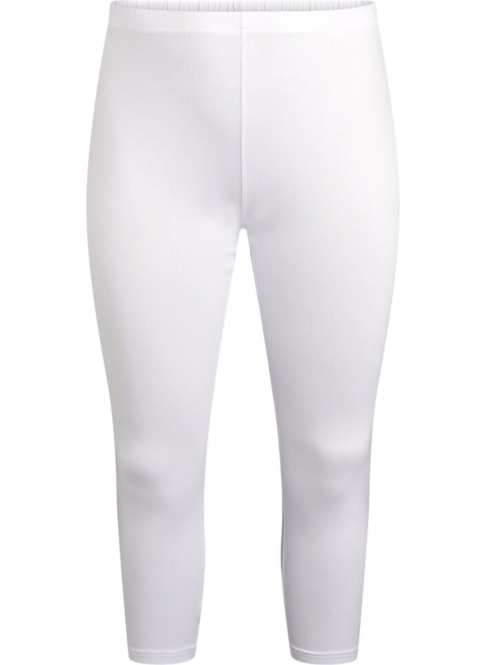 Basic 3/4-length viscose leggings, White, Packshot image number 0
