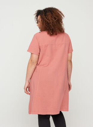 Short-sleeved cotton dress, Canyon Rose , Model image number 1
