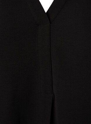 Plain colour top with v-neck, Black, Packshot image number 2