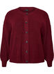 Rib knit cardigan with buttons, Red, Packshot image number 0