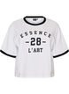 Cotton T-shirt with text print and boxy fit, White, Packshot image number 0