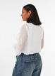 Shirt blouse with lace insert and dot pattern, Vanilla, Model image number 2