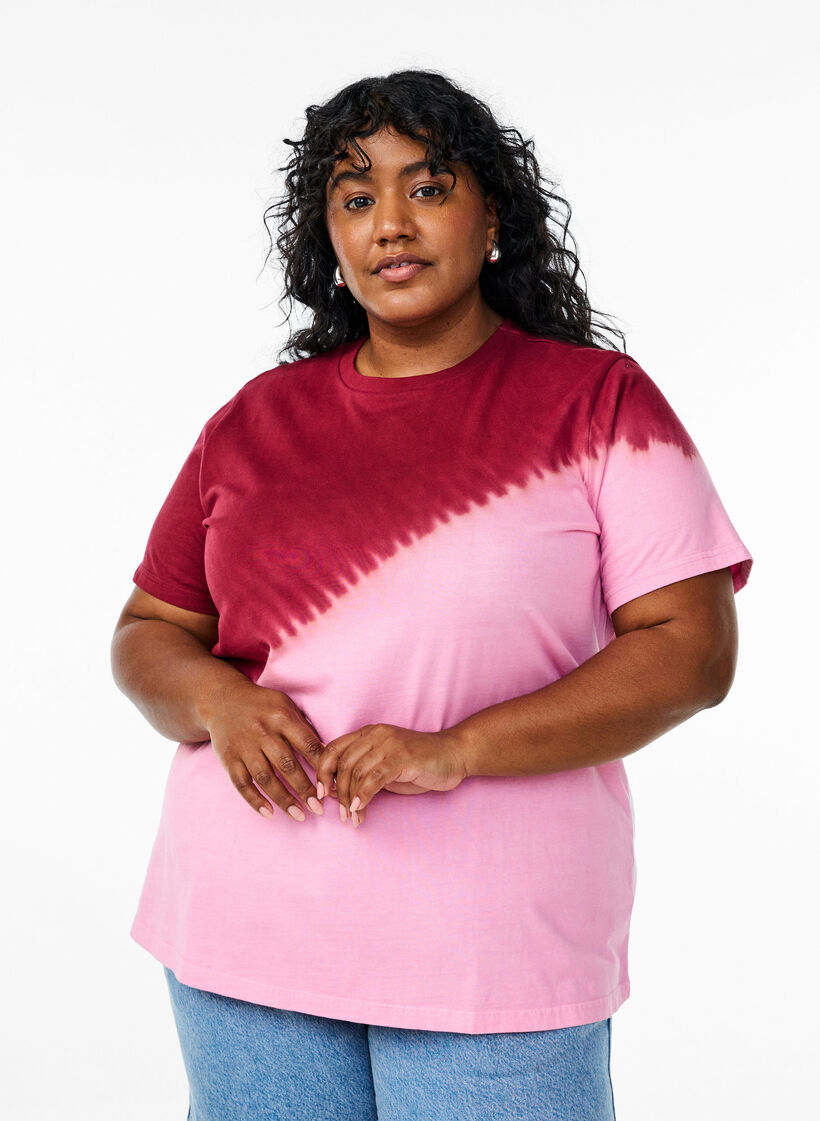 Dip-dye T-shirt in organic cotton, Red, Model image number 0