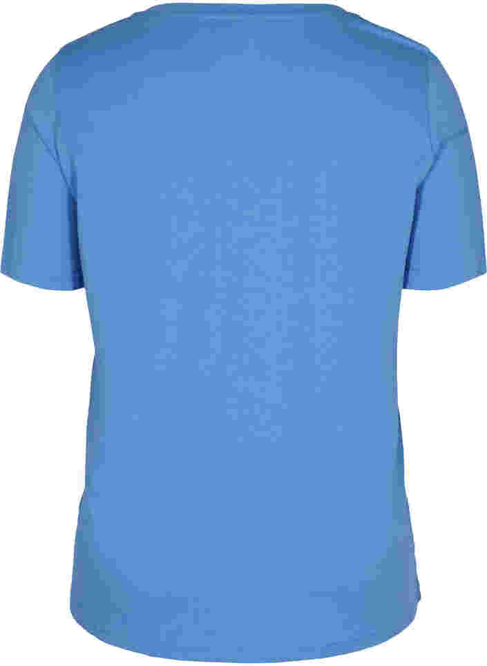 Organic cotton T-shirt with V-neckline, Ultramarine, Packshot image number 1