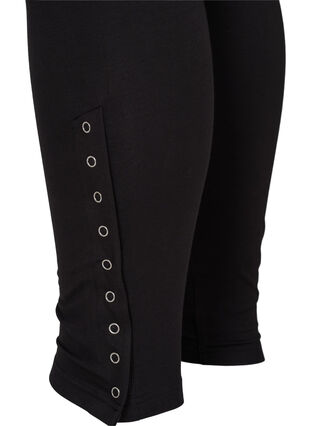 Viscose leggings with press studs, Black, Packshot image number 3