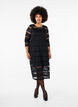 Midi dress with lace and sheer mesh, Black, Model image number 0