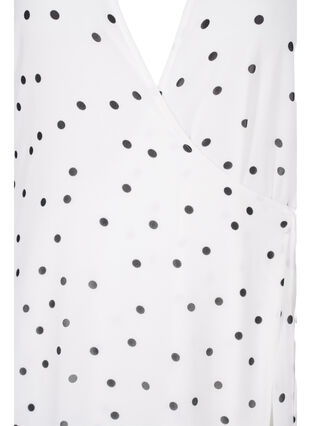 Dotted midi dress with wrap effect, Bright White w. Dots, Packshot image number 2