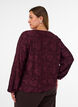 Sheer blouse with floral texture and long sleeves, Red, Model image number 2