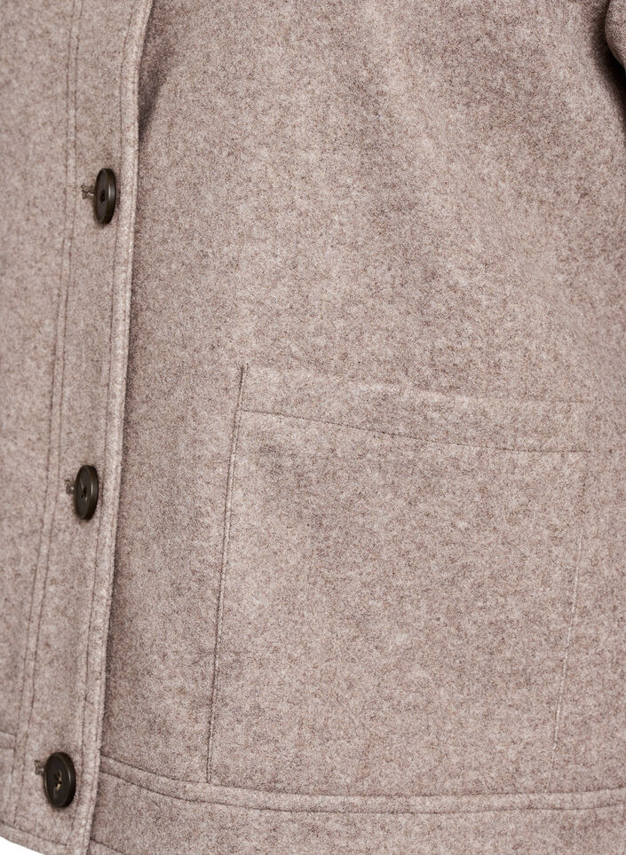 Short shirt jacket with fringes, Beige, Packshot image number 2
