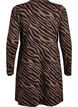 Long-sleeved dress with round neck and zebra print, Walnut Zebra, Packshot image number 1
