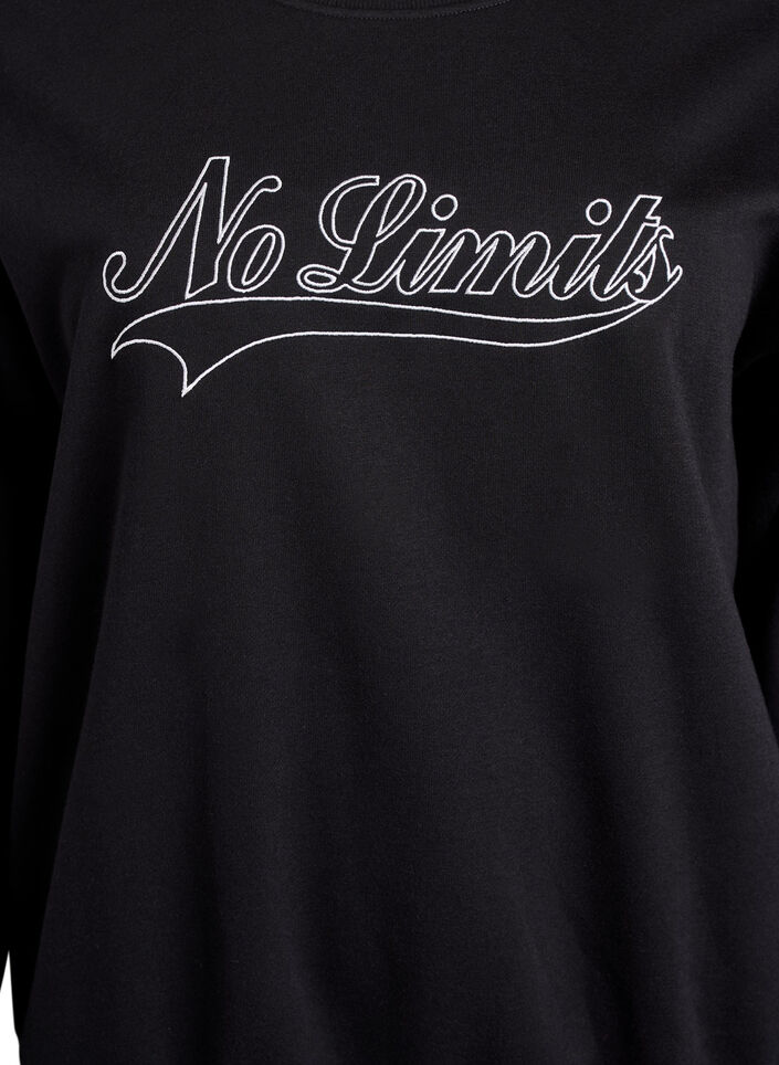 Sweatshirt with statement detail, Black, Packshot image number 2