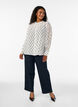 Viscose blouse with a ruffle collar, White, Model image number 1