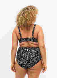 Extra high-waisted bikini bottom with print, Black White Dot, Model