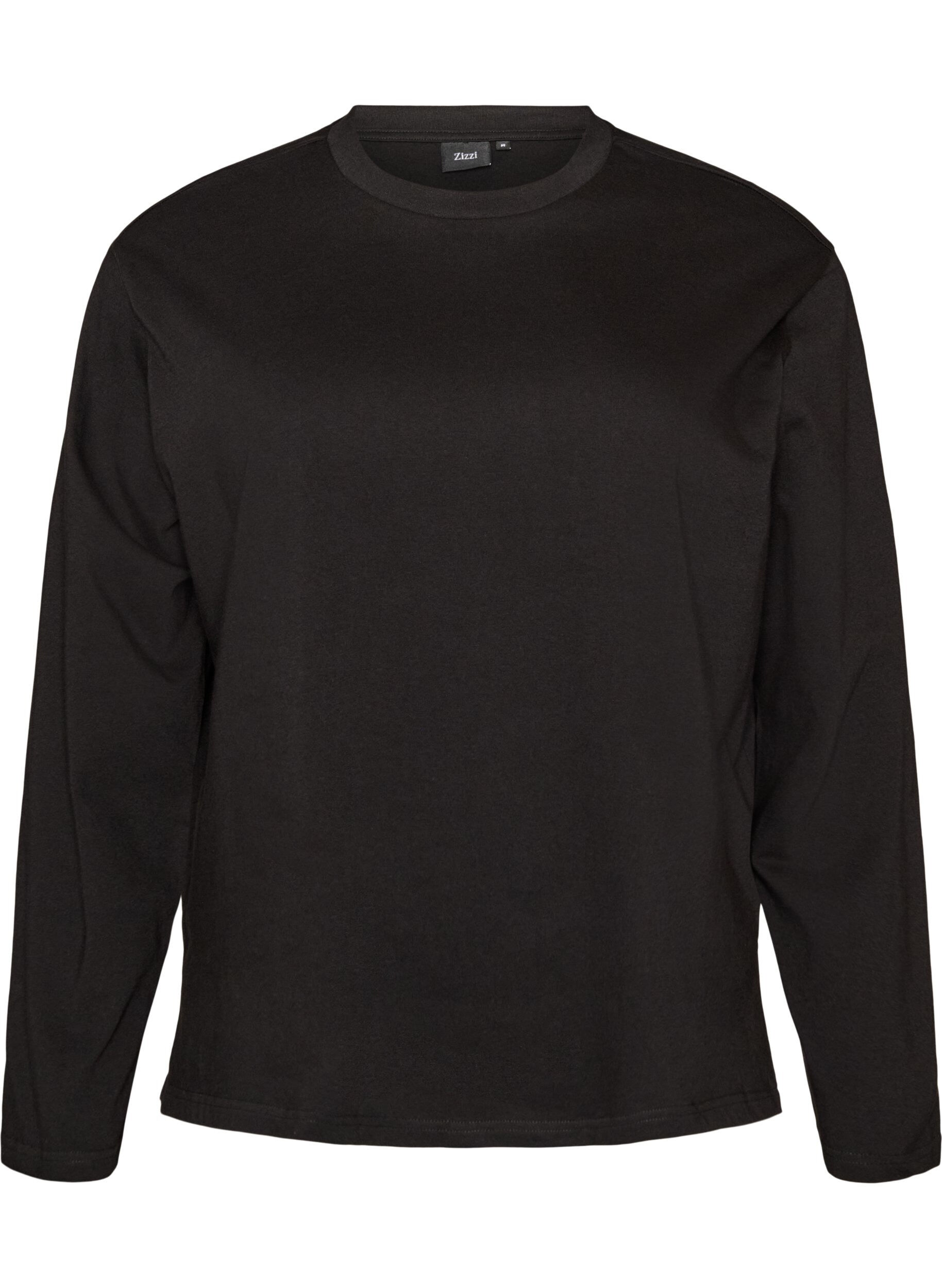ZizzifashionBasic t-shirt with long sleeves, Black, Packshot image number 0