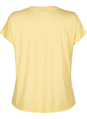 Short sleeved workout t-shirt, Lemon Meringue, Packshot image number 1