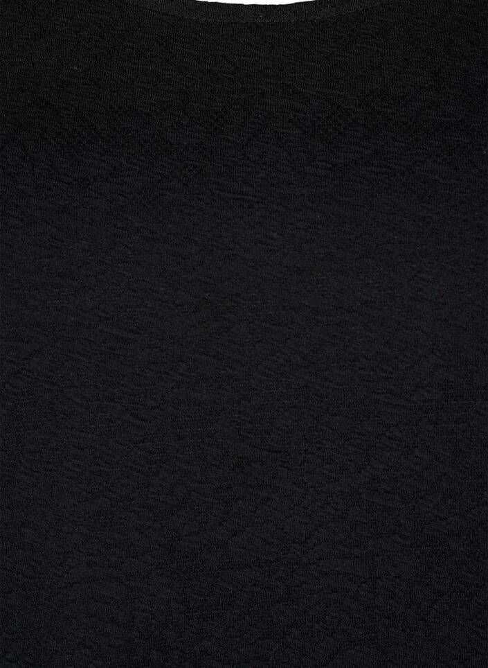 Long-sleeved blouse with texture, Black, Packshot image number 2
