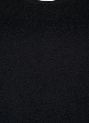 Long-sleeved blouse with texture, Black, Packshot image number 2