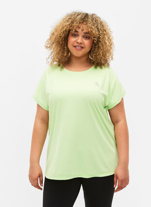 Short-sleeved workout t-shirt, Paradise Green, Model image number 0