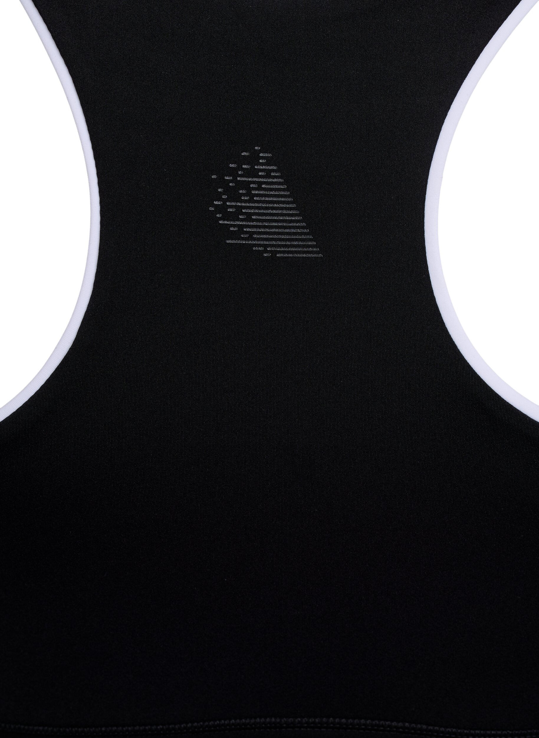 Zizzifashion Racerback sports bra with contrast piping, Black, Packshot image number 3