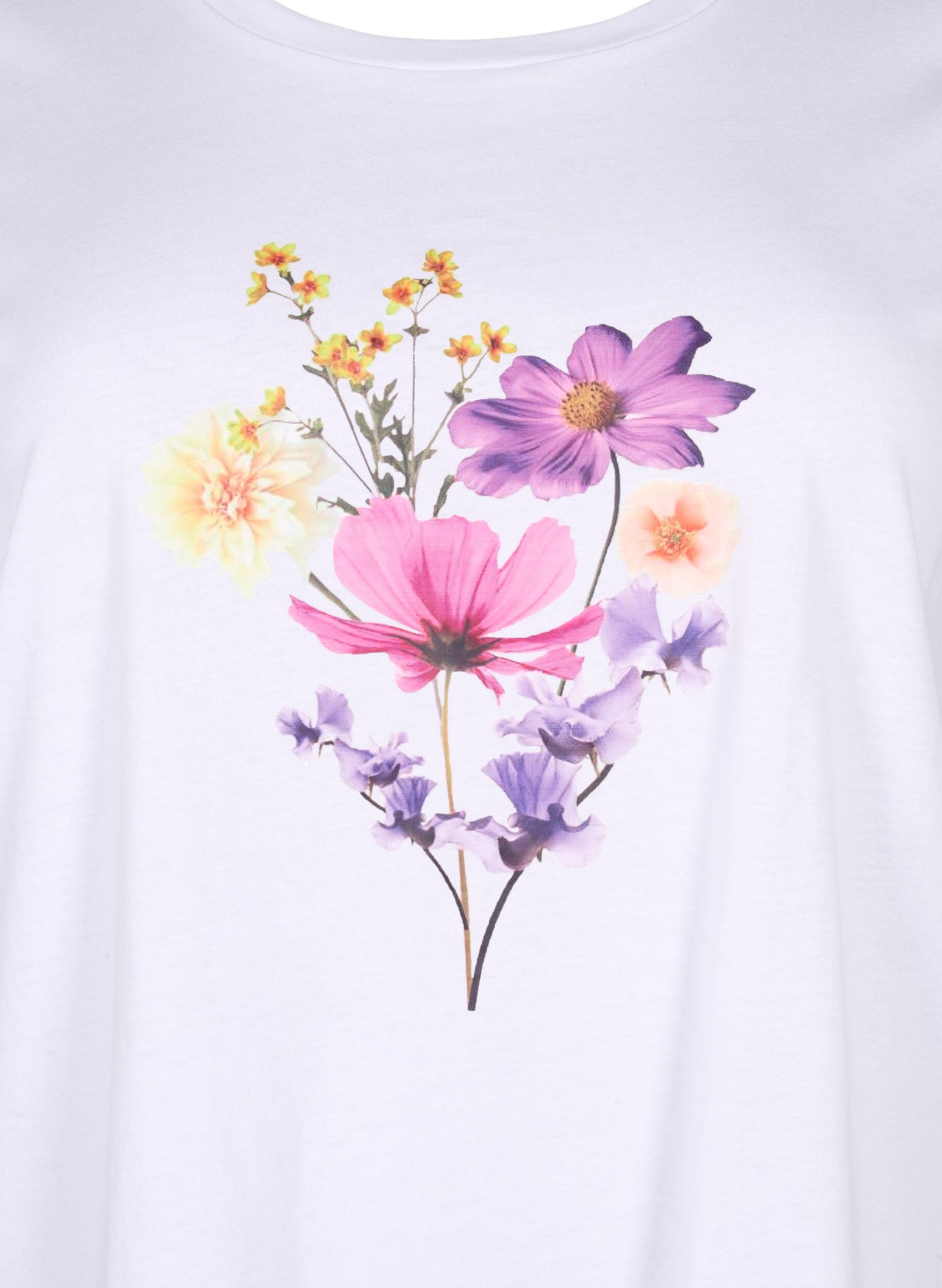 Zizzifashion T-shirts with floral motif, Bright W. w. Flower, Packshot image number 2