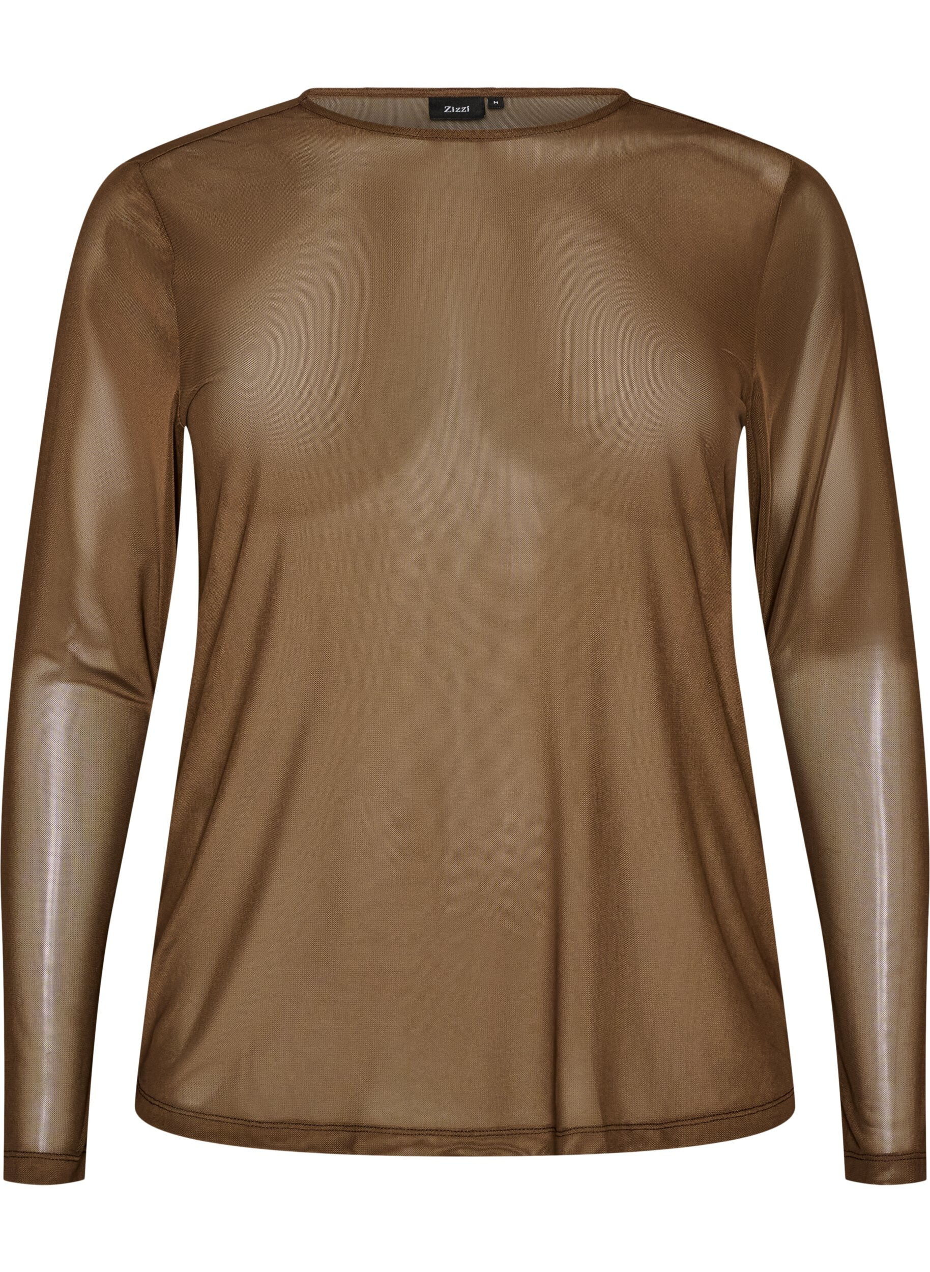 Mesh blouse with long sleeves