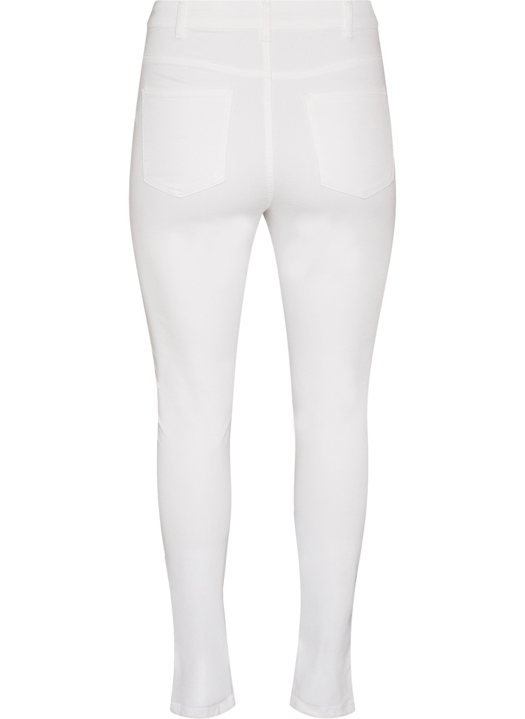 Zizzifashion Amy high-waisted super slim fit jeans, White, Packshot image number 1