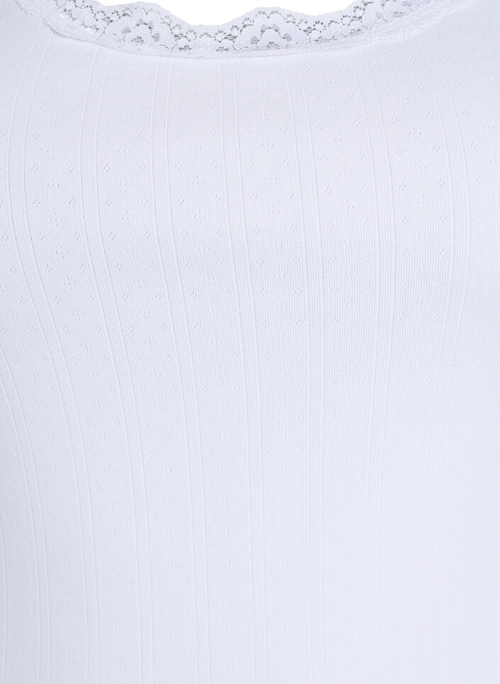 Tank top with lace trim and eyelet embroidery, White, Packshot image number 2