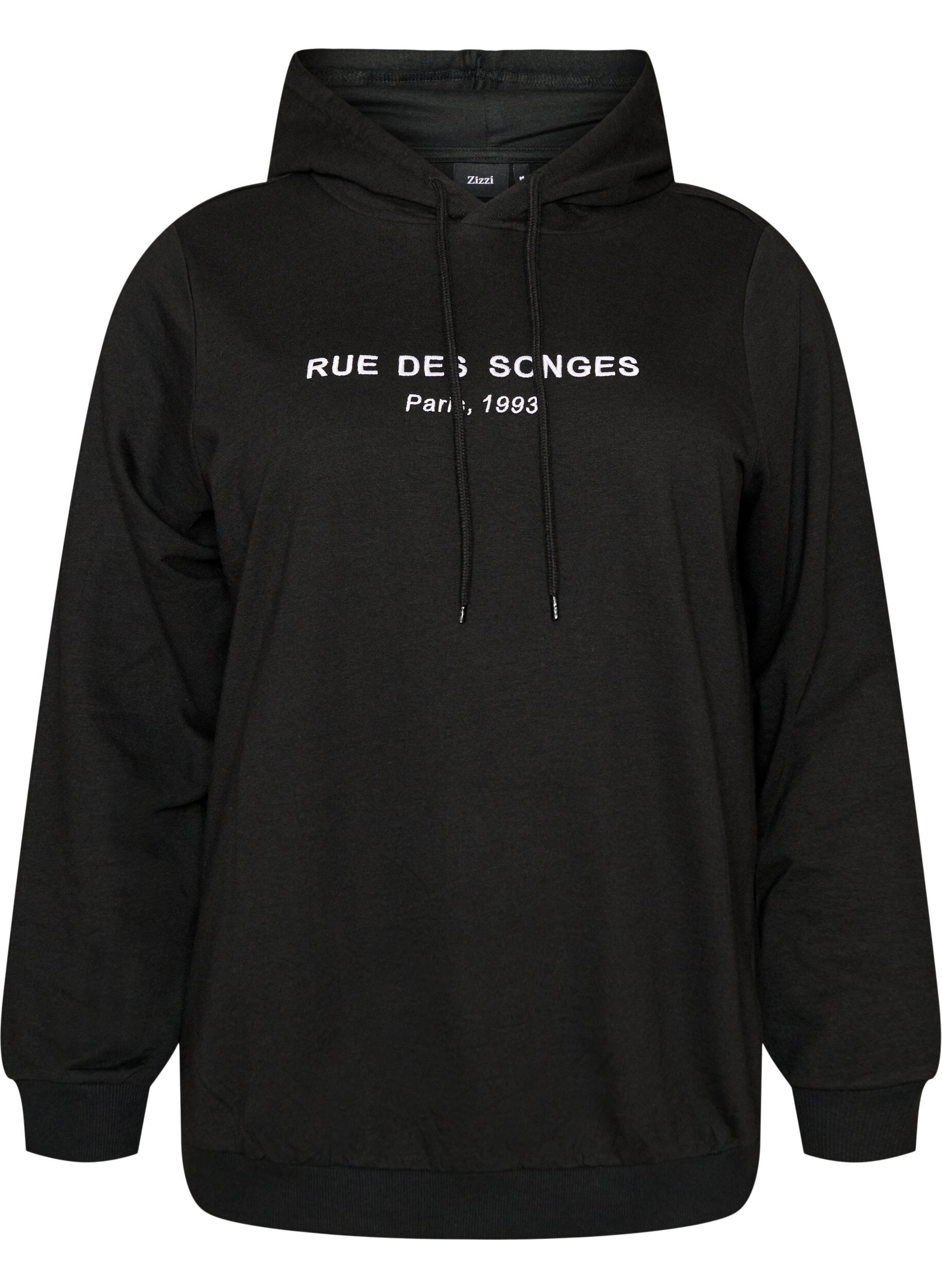 Sweatshirt with hood and print