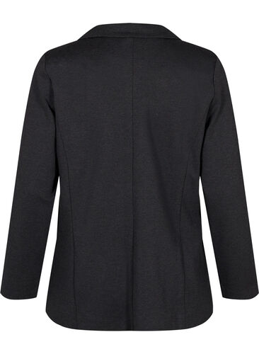 Simple blazer with button, Dark Grey Melange, Packshot image number 1