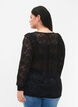 Long-sleeved lace blouse, Black, Model image number 1