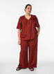 V-neck shirt blouse with short sleeves, Red, Model image number 1