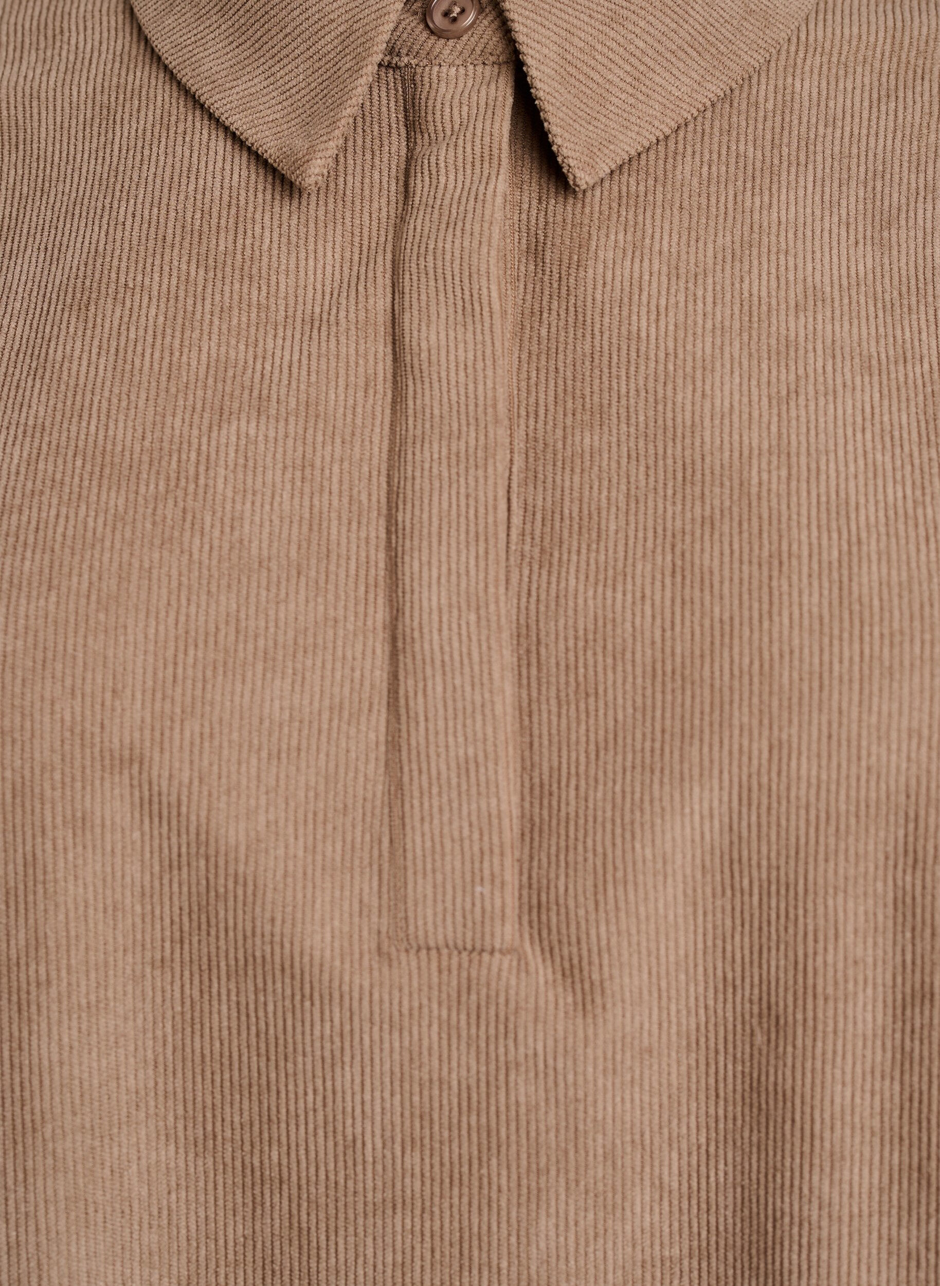 Zizzifashion Long-sleeved shirt blouse in corduroy, Brown, Packshot image number 2