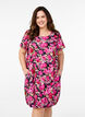 Short-sleeved cotton dress with print, Black, Model image number 0