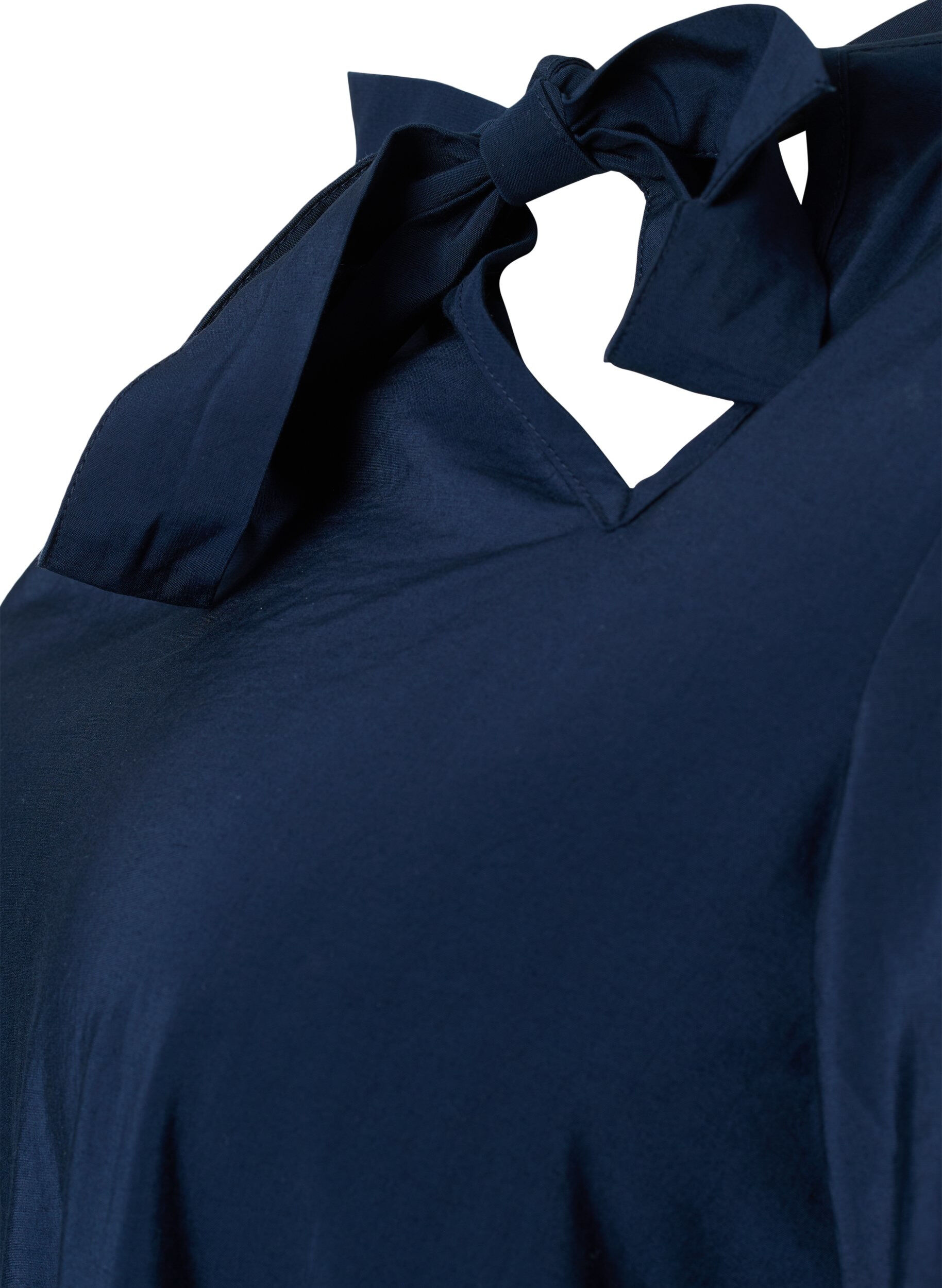 Zizzifashion Long sleeve viscose dress with bow, Total Eclipse, Packshot image number 2