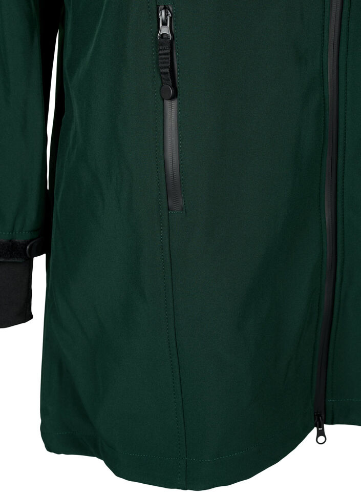 Softshell jacket with detachable hood, Green, Packshot image number 3