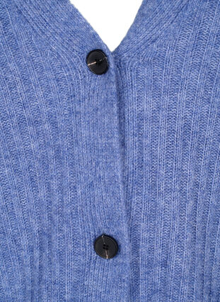 Melange cardigan in rib knit, Gray Blue Mel., Packshot image number 2