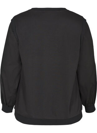 Sweatshirt with long sleeves and ribbed cuffs, Black, Packshot image number 1