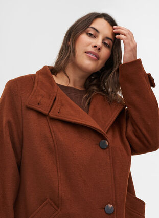 Jacket with high collar and wool, Sequoia, Model image number 2
