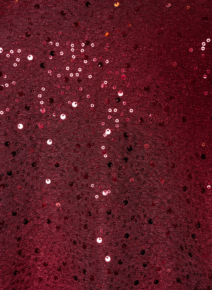 Sequin blouse with balloon sleeves, Red, Packshot image number 2
