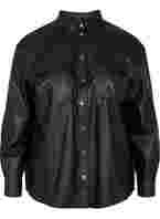 Shirt in faux leather, Black, Packshot