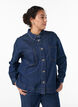Loose denim shirt with chest pockets, Blue, Model image number 0