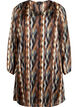 Long-sleeved dress with V-neck and print, Earthy Zig Zag, Packshot image number 0