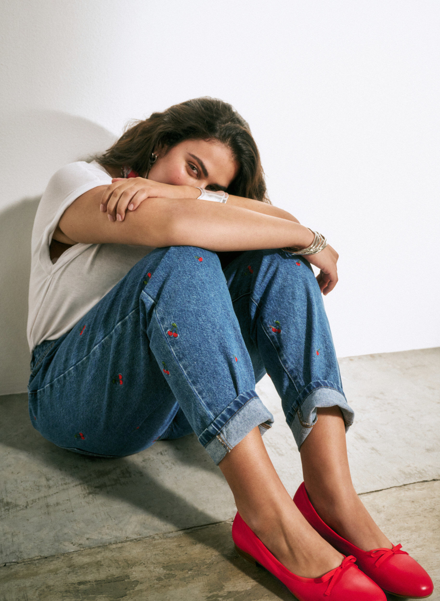 Zizzifashion Mille mom fit jeans with embroidery, Light Blue, Image image number 1